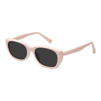 LOHO Plate Frame Oval Sunglasses Unisex Peach Pink