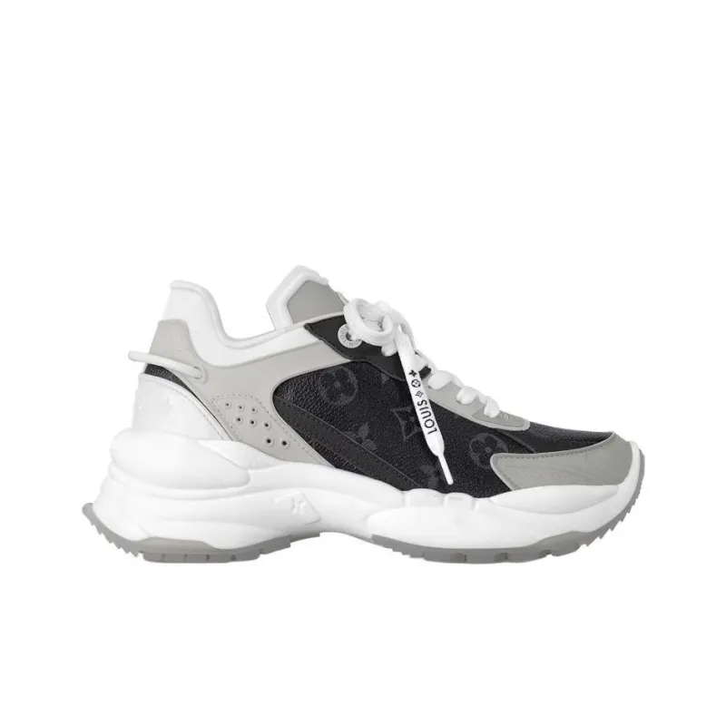 LOUIS VUITTON Run 55 Low Top Casual Shoes Women's Black Gray-1