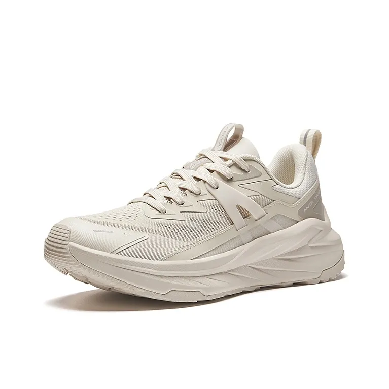 Anta Running Collection Non-slip Wear-resistant Shock Absorption Low-Top Casual Running Shoes Men's Ecru-1