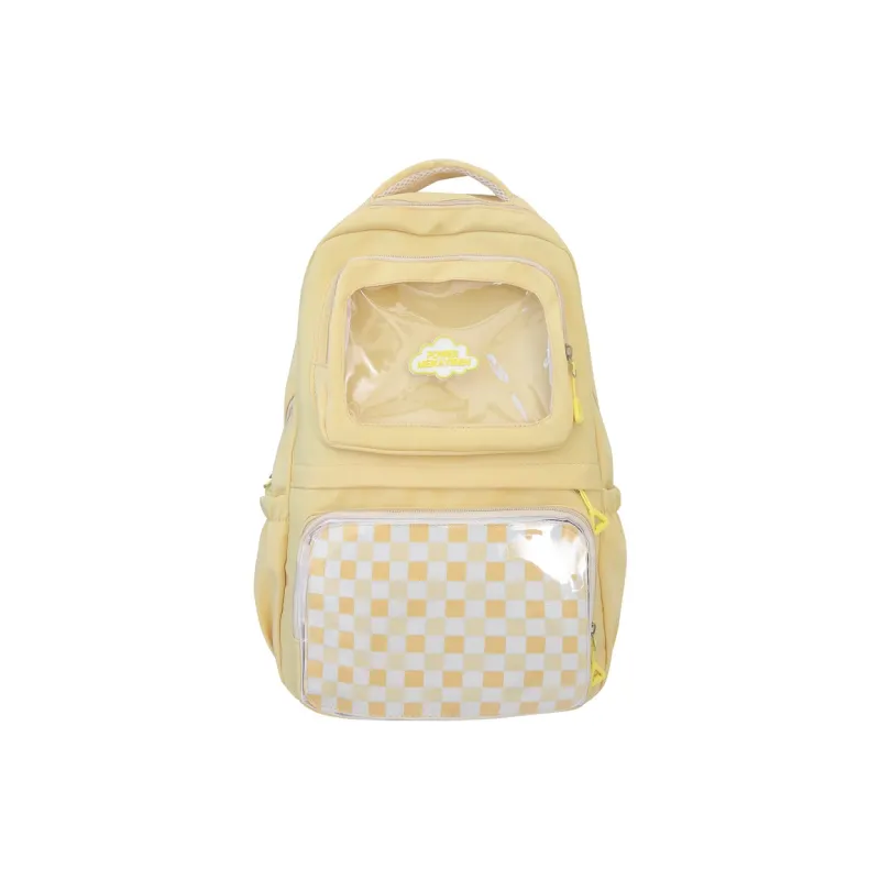 Travel Nylon Backpack Regular Women's Black/Yellow White Green Blue-1