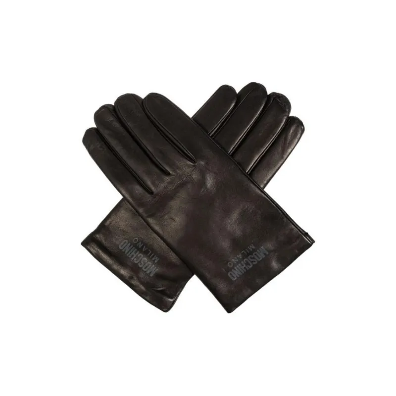 MOSCHINO Leather Other Gloves Women's Black-1