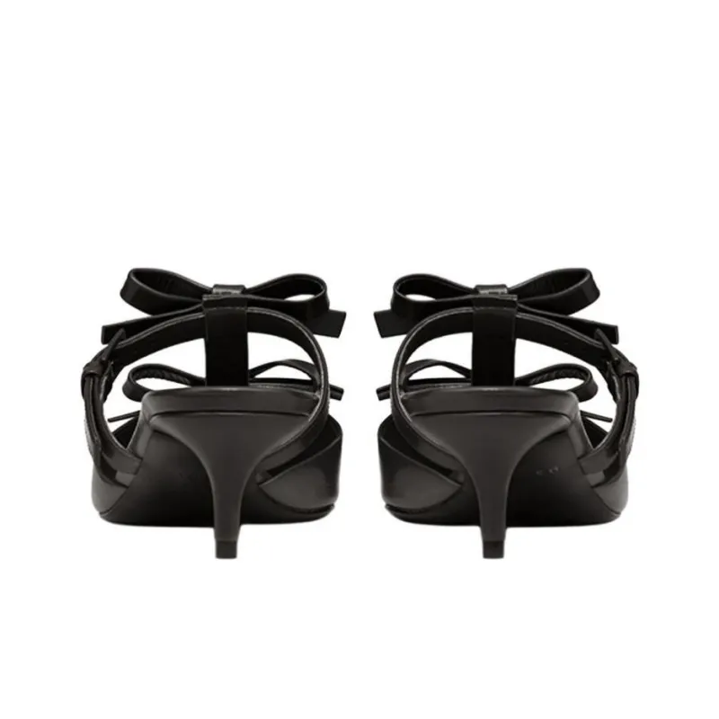 Valentino French Bows Stylish Sandals Women's Black-4