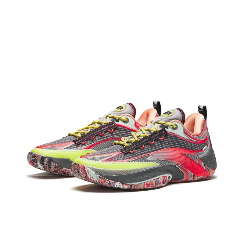 Anta Instant 1 ESG Cushioning Wear Resistant Low Top Basketball Shoes Men's Black Red Green-1