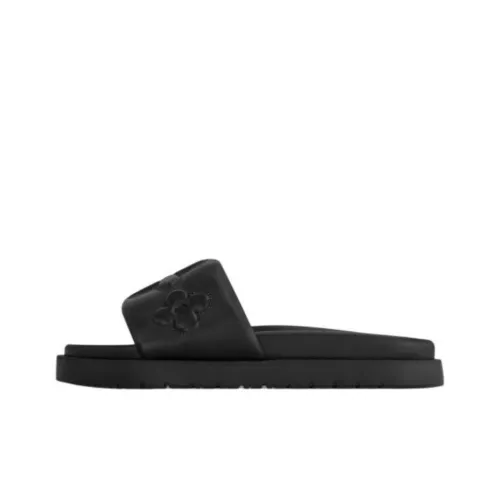 LOUIS VUITTON Slide Slippers Women's Black