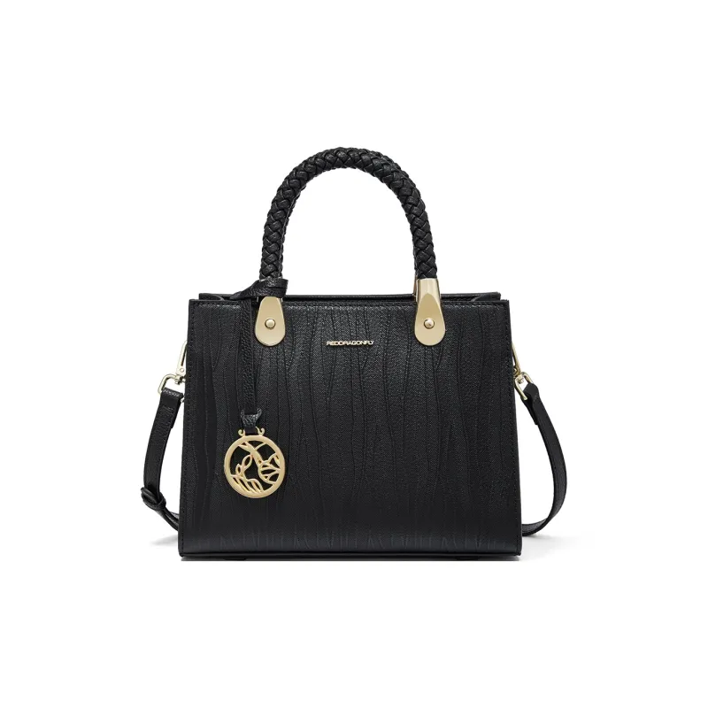 RED DRAGONFLY Cow Leather Tote Handbag, Crossbody Bag Women's Blue/Black-18