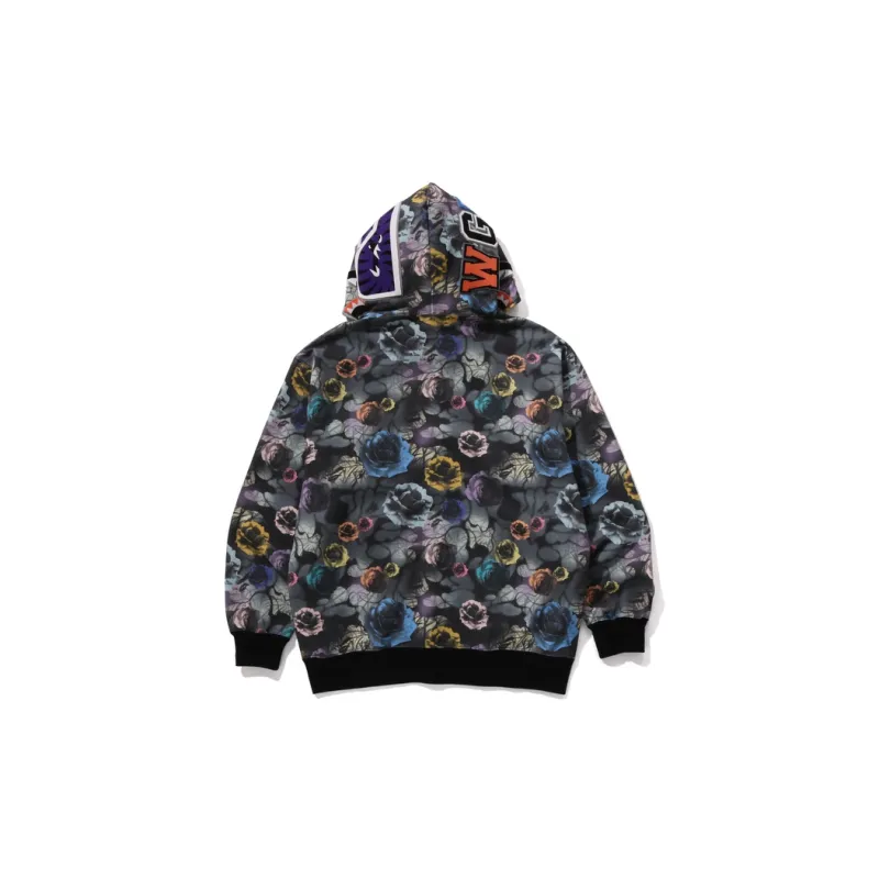 Bape Floral Camo Shark Relaxed Fit Full Zip Hoodie-2