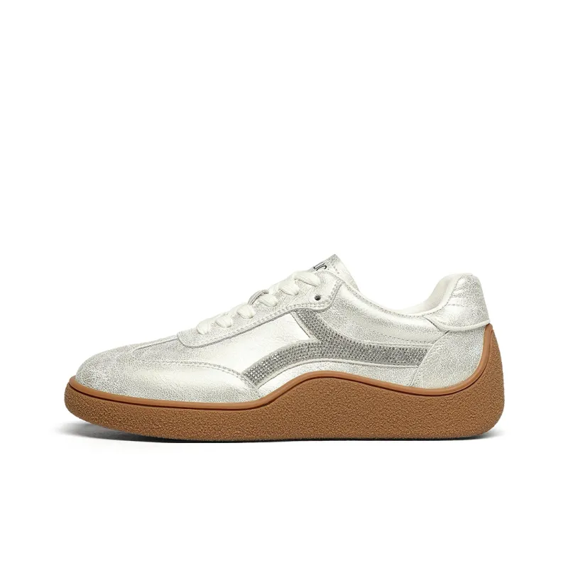 GOLDLION Lightweight Low Top Skateboard Shoes Women's Light Gold-0