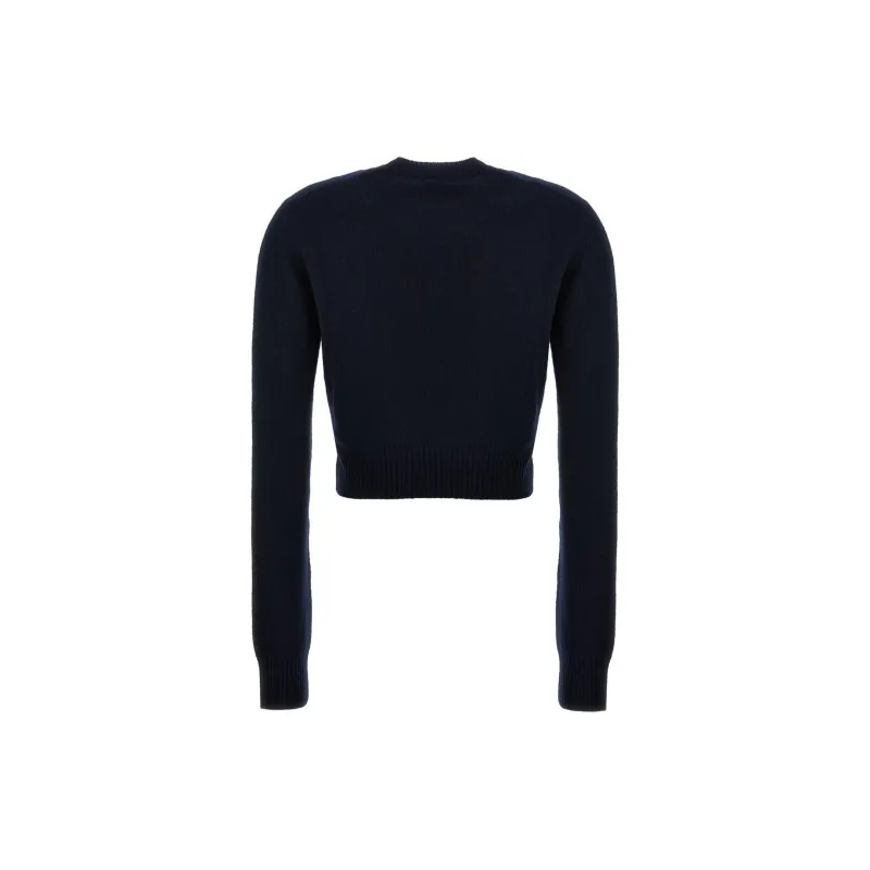 MIU MIU Logo Intarsia Crewneck Knitted Jumper-1