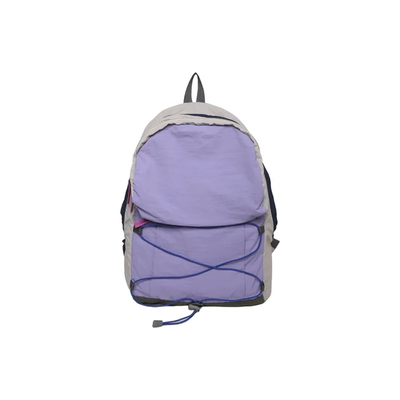 Travel Nylon Backpack Regular Women's Blue/Purple/Beige-8
