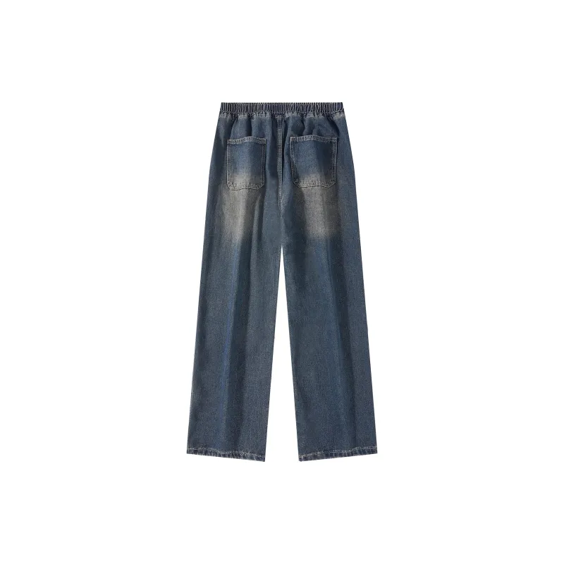 WARNING LIGHT Jeans Unisex Vintage Blue-1