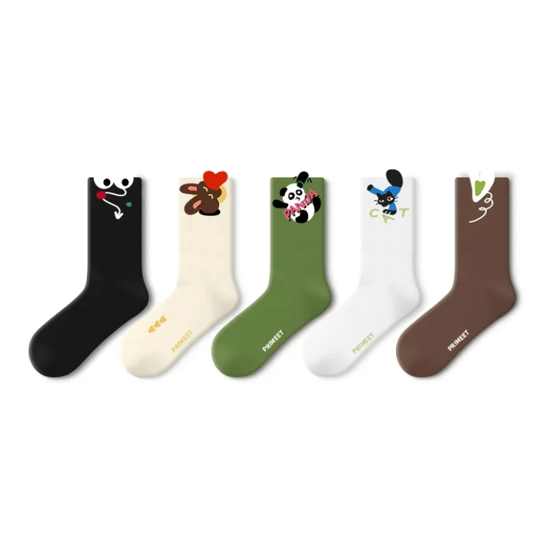 Primeet Mid Calf Socks Fall And Winter Women's 5 Pack-18