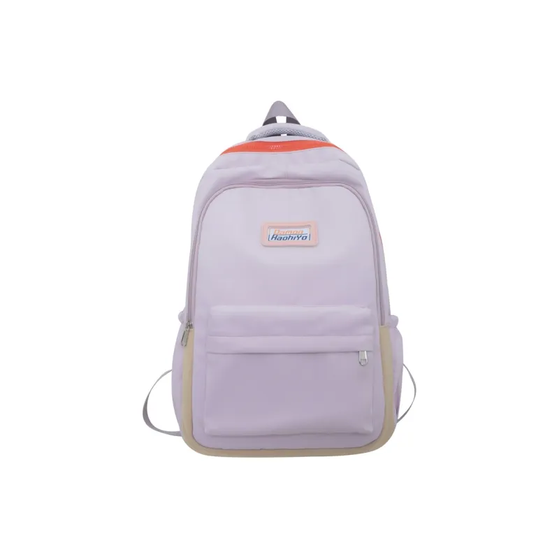 Travel Nylon Backpack Regular Women's Black/White/Yellow/Purple-14