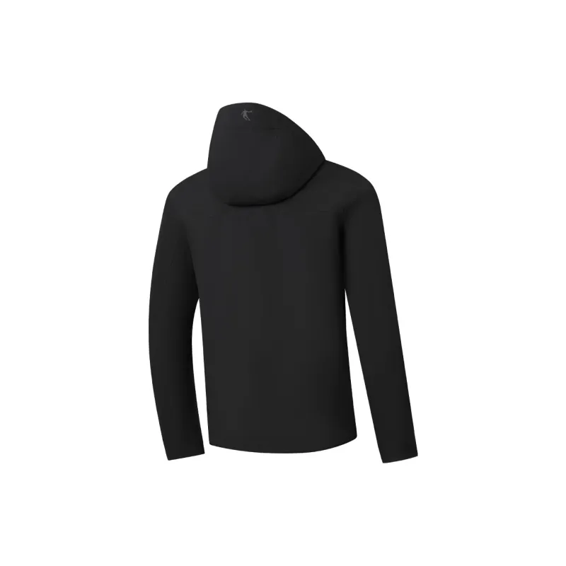 QIAODAN Mountain God Series Waterproof And Windproof Windbreaker Jacket Men's Black-1