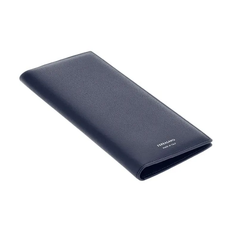 FERRAGAMO Calfskin Wallet Men's Midnight Blue-1