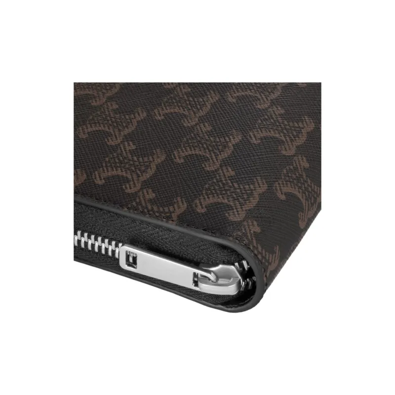 CELINE Triomphe Canvas Wallet Large Size Men's Brown-4
