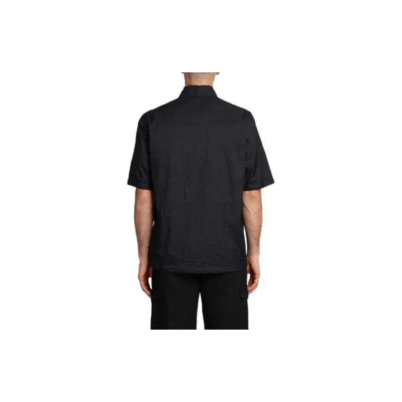 C.P.Company Logo Printed Short Sleeved Crinkled Shirt-1