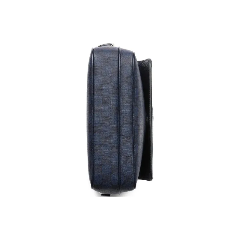 GUCCI Canvas With Leather Binding Canvas Bag Shoulder Bag Crossbody Bag Small Size Men's Dark Blue-5