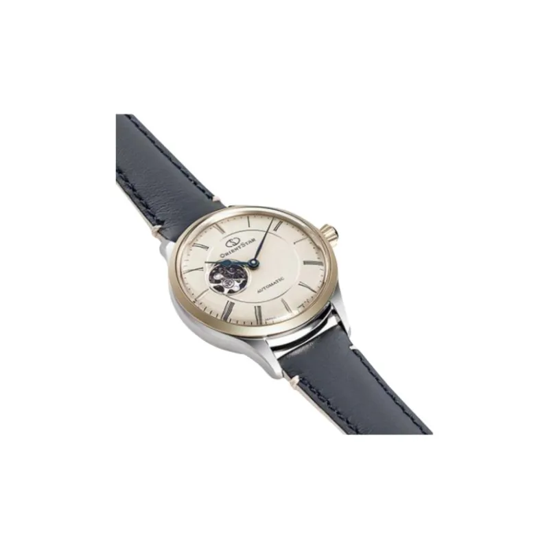 ORIENT STAR Mechanical Movement Cowhide Strap Watch 30.5mm Women's Watch Yellow Watch Dial-3