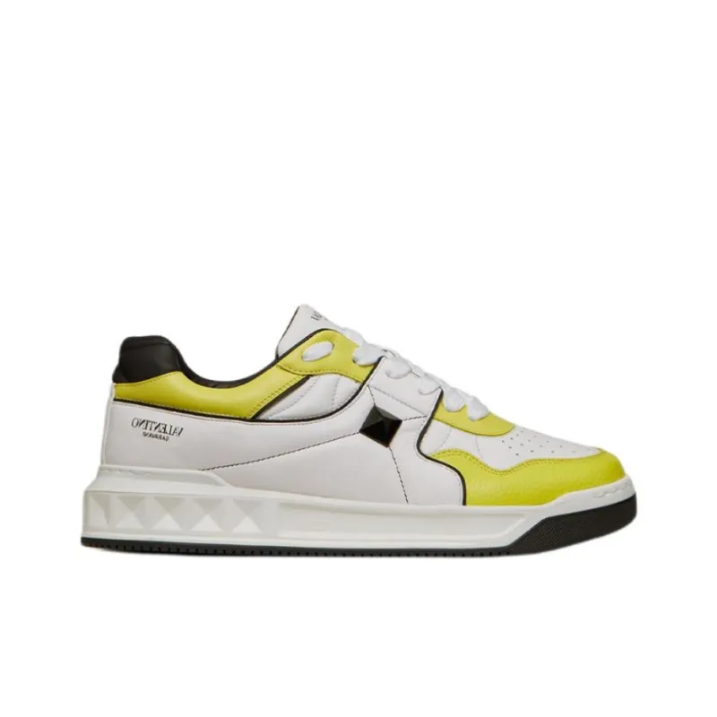 Valentino One Stud Low 'White Yellow'-1