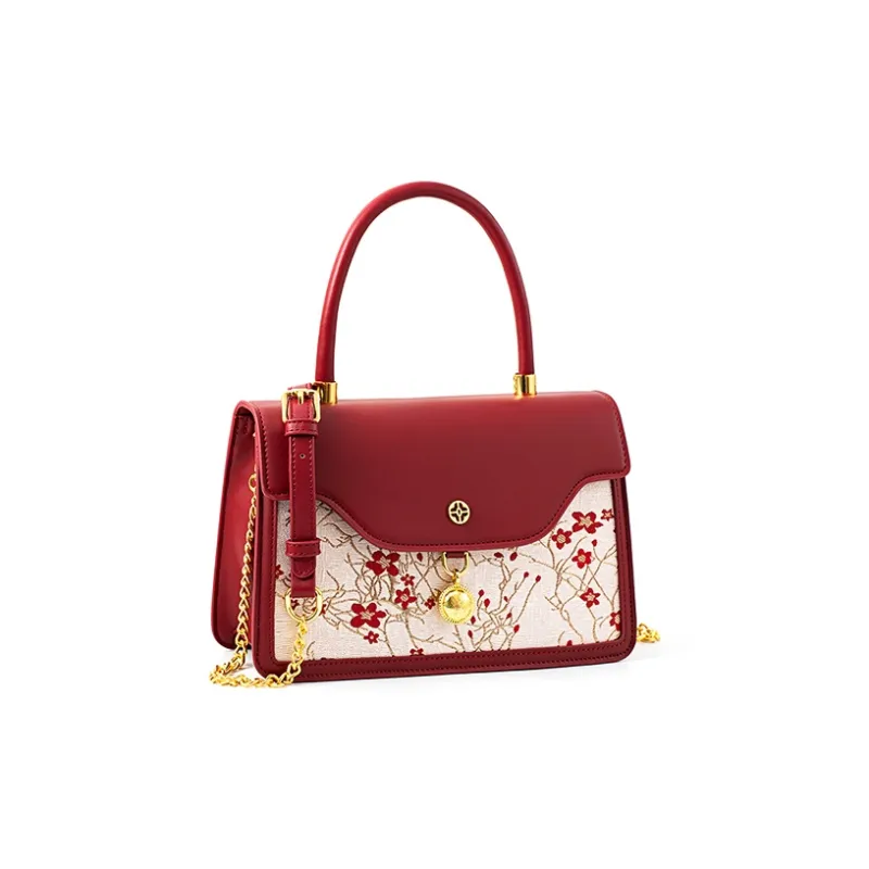 Vigno Synthetic Leather Handbag One Shoulder Crossbody Regular Women's Red-1