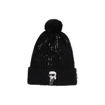 KARL LAGERFELD / Karl Lagerfeld Jeans Sequinned Pompom Beanie