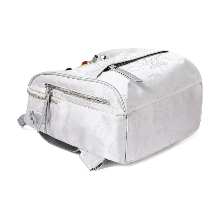 TUCANO Fabric With PU Leather University Student Everyday Backpack Tubas Women's Silver/Black-4