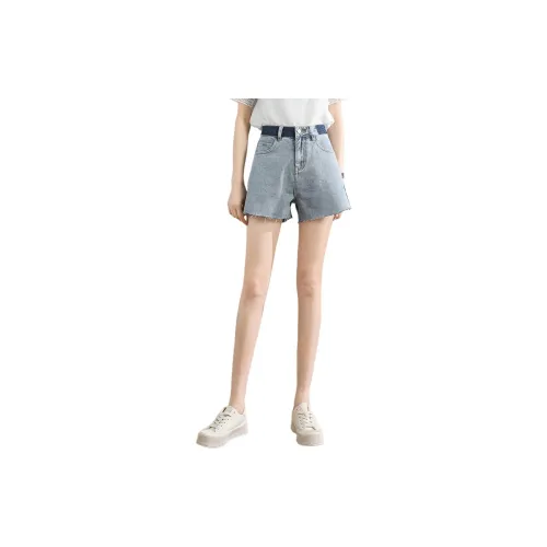 Tonlion Denim Shorts Women's Moon White/Blue