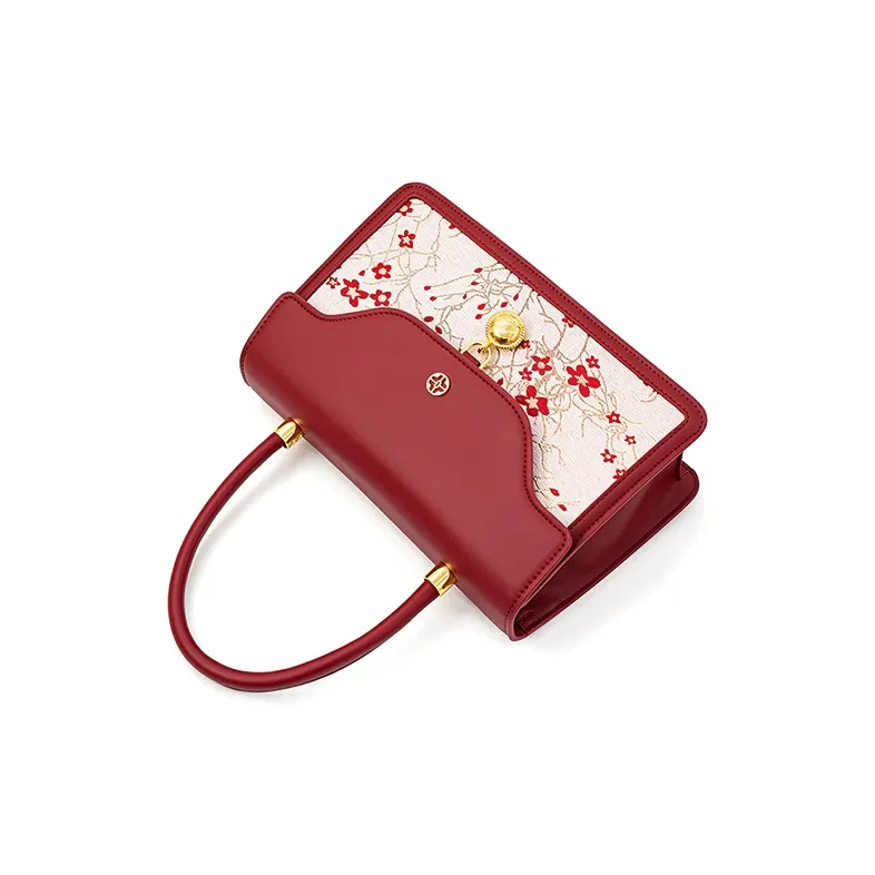 Vigno Synthetic Leather Handbag One Shoulder Crossbody Regular Women's Red-3
