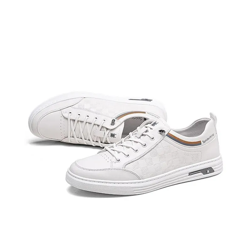 Spider King Low Top Skateboard Shoes Men's White-2