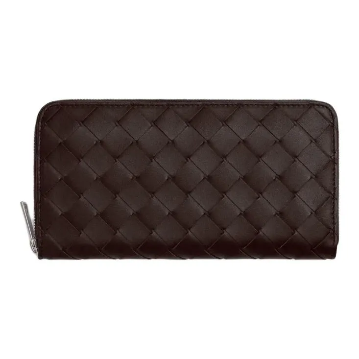 Bottega Veneta Calfskin Wallet Men's Dark Brown-0