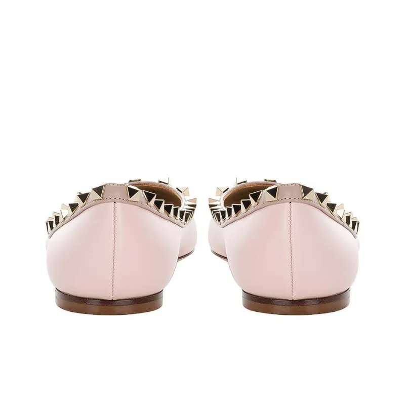 Valentino Rockstud Casual Single Shoes Women's Rose Quartz Pink-4