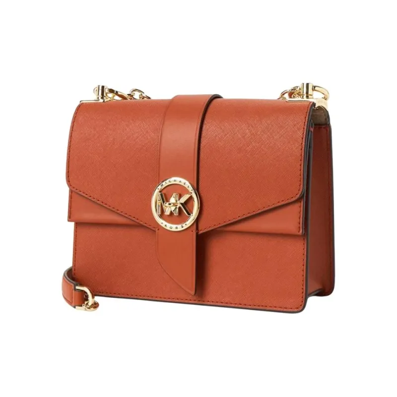 MICHAEL KORS Cow Leather Shoulder Bag Crossbody Bag Women's Orange-3