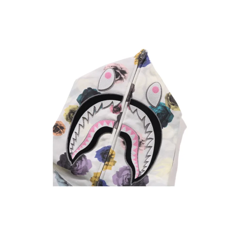 Bape Floral Camo Shark Relaxed Fit Full Zip Hoodie-8