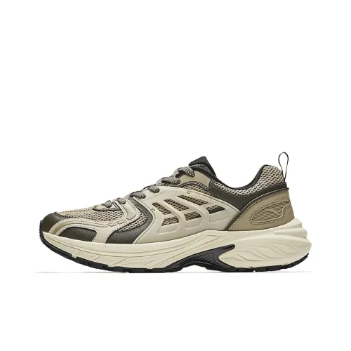 ANTA Running Collection Running Shoes Men Low-Top Charcoal Gray/Light Smoke Gray/Sparrow Tea Brown