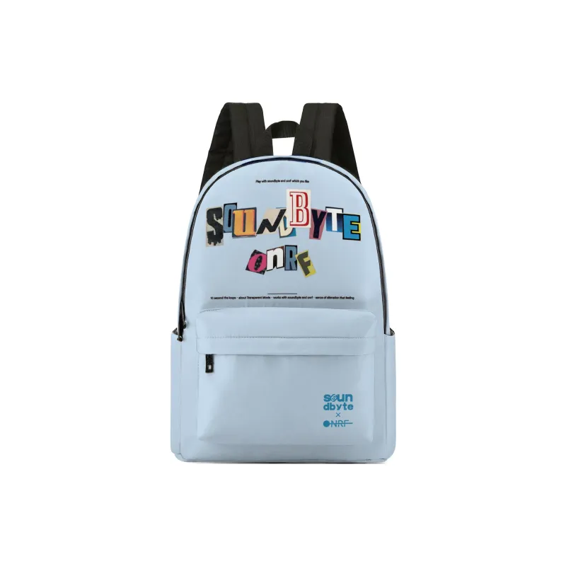 Soundbyte × ONRF Collaboration Polyester Students Backpack Laptop Bag Regular Unisex White-32