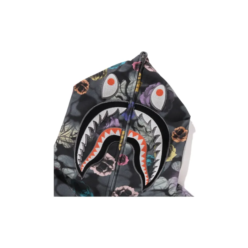 Bape Floral Camo Shark Relaxed Fit Full Zip Hoodie-3