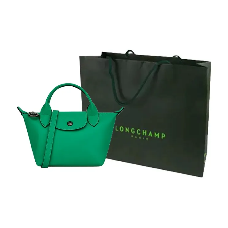 LONGCHAMP Cow Leather Shoulder Bag Crossbody Bag Handbag Women's Green-5