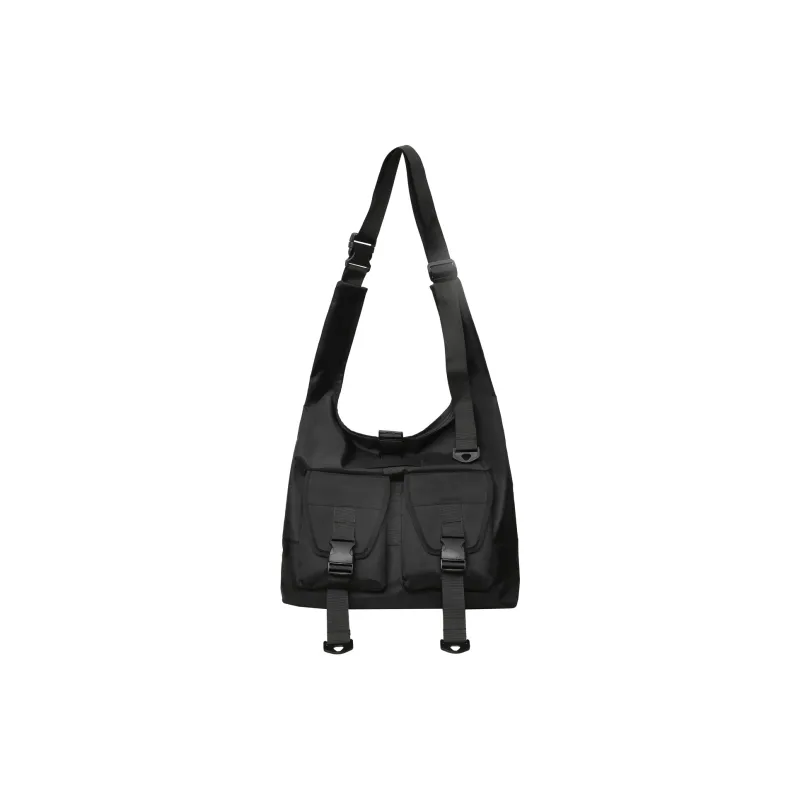 Yalu Nylon Shoulder Bag Regular Unisex Black-0