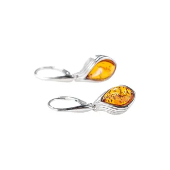 S&A S925 Silver Amber Earrings Women's