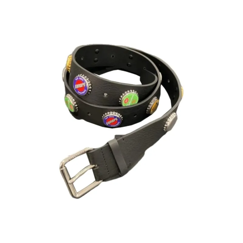 Balenciaga Bottle Cap Decoration Buckle Design Belt Men's Black-0
