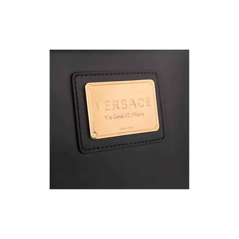 VERSACE Cow Leather Coin Purse, Clutch Men's Black-4