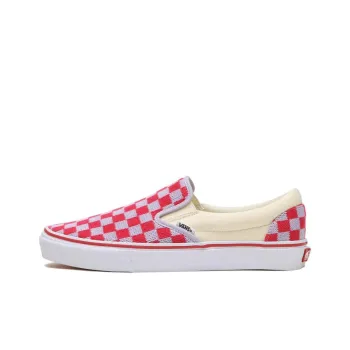 Vans Slip on Anti Slip Wear Resistant Low Top Skateboard Shoes Unisex White Red