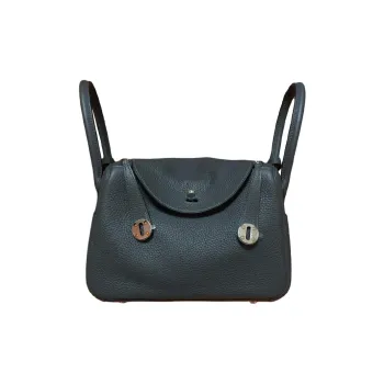 HERMES Lindy Clemence Bullock Leather Handbag Shoulder Bag Women's H0 Misty Gray