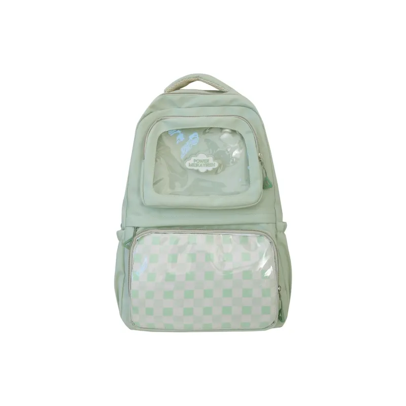 Travel Nylon Backpack Regular Women's Black/Yellow White Green Blue-4
