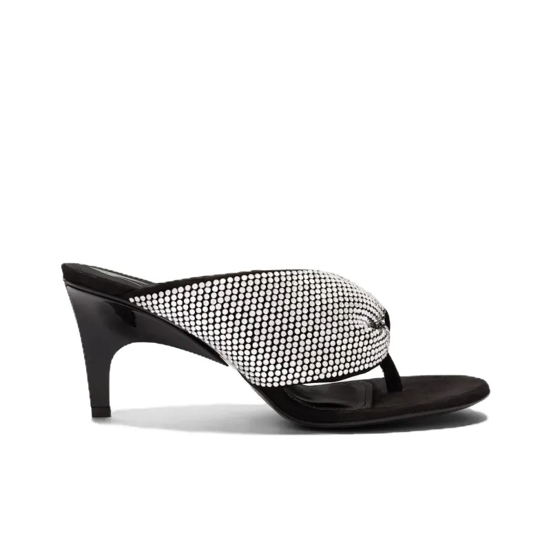 The Attico Rhinestone embellished Leather 70mm Sandals Women's-1