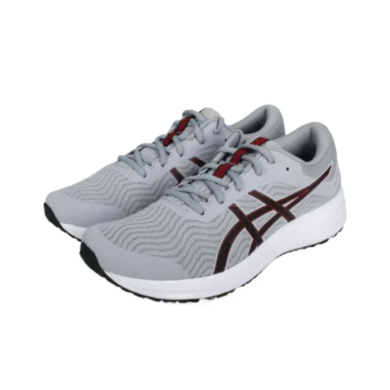 Asics Patriot 12 Cushioned Slip-Resistant Low-Top Running Shoes Men's Gray Black Red-2