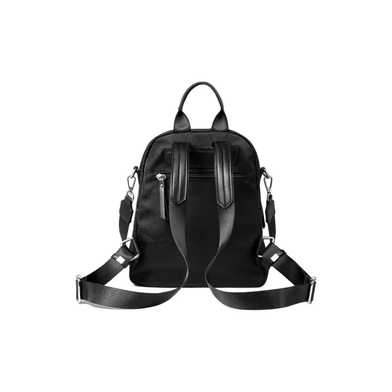 TUCANO Fabric With PU Leather University Student Everyday Backpack Tubas Women's Silver/Black-7