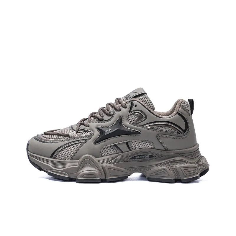 Warrior Cushioning Wear-Resistant Low-Top Chunky Sneakers Men's Light Brown Black-0