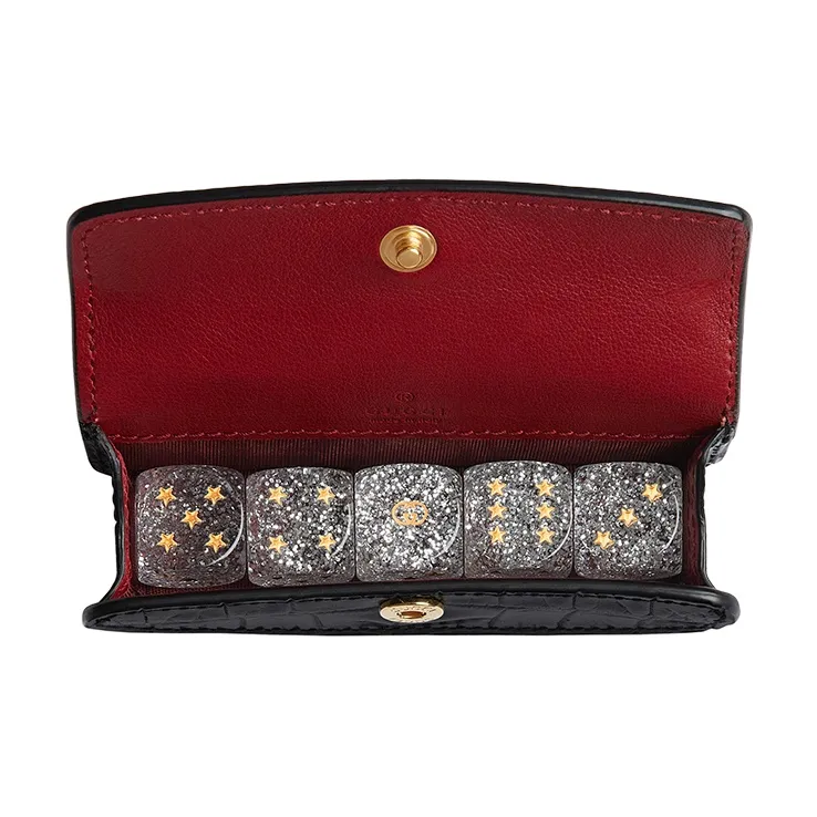 GUCCI Crocodile Leather Storage Bag Unisex Black-3