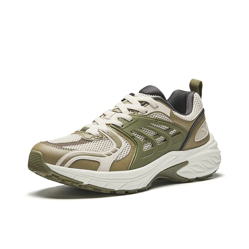 Anta Lightweight Low Top Casual Running Shoes Men's Mud Sand Gray Dried Wood Color-1